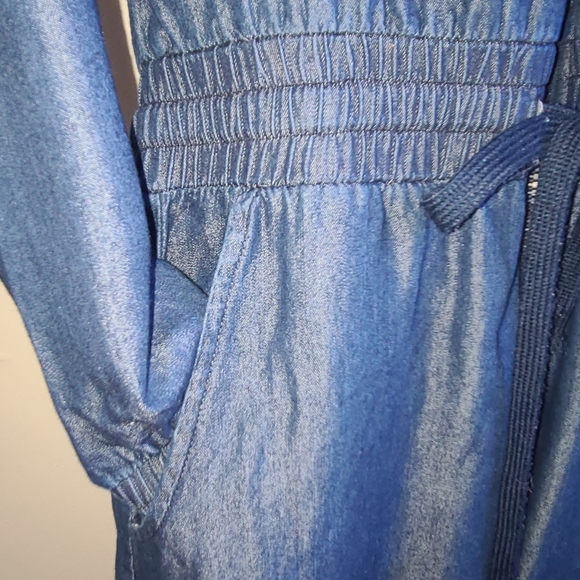 Denim Hooded Jumpsuit - Picture 3 of 6